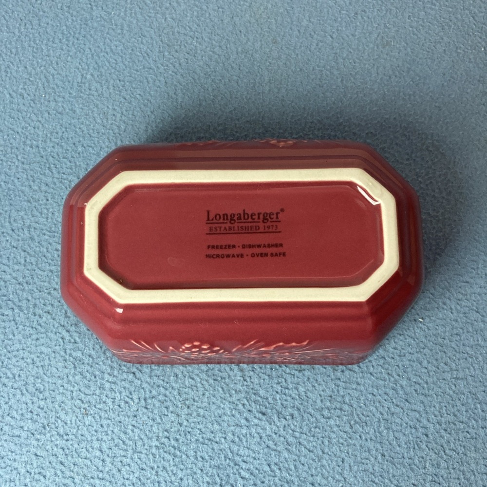Longaberger Pottery Nature's Garland Paprika Serving/Candy/Nut/Decor Dish - Picture 7 of 10